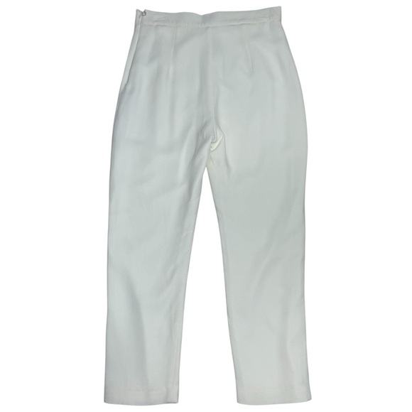Brandon Maxwell White High Waist Slim Cigarette Fit Suit Trousers Size 12 - Picture 3 of 8
